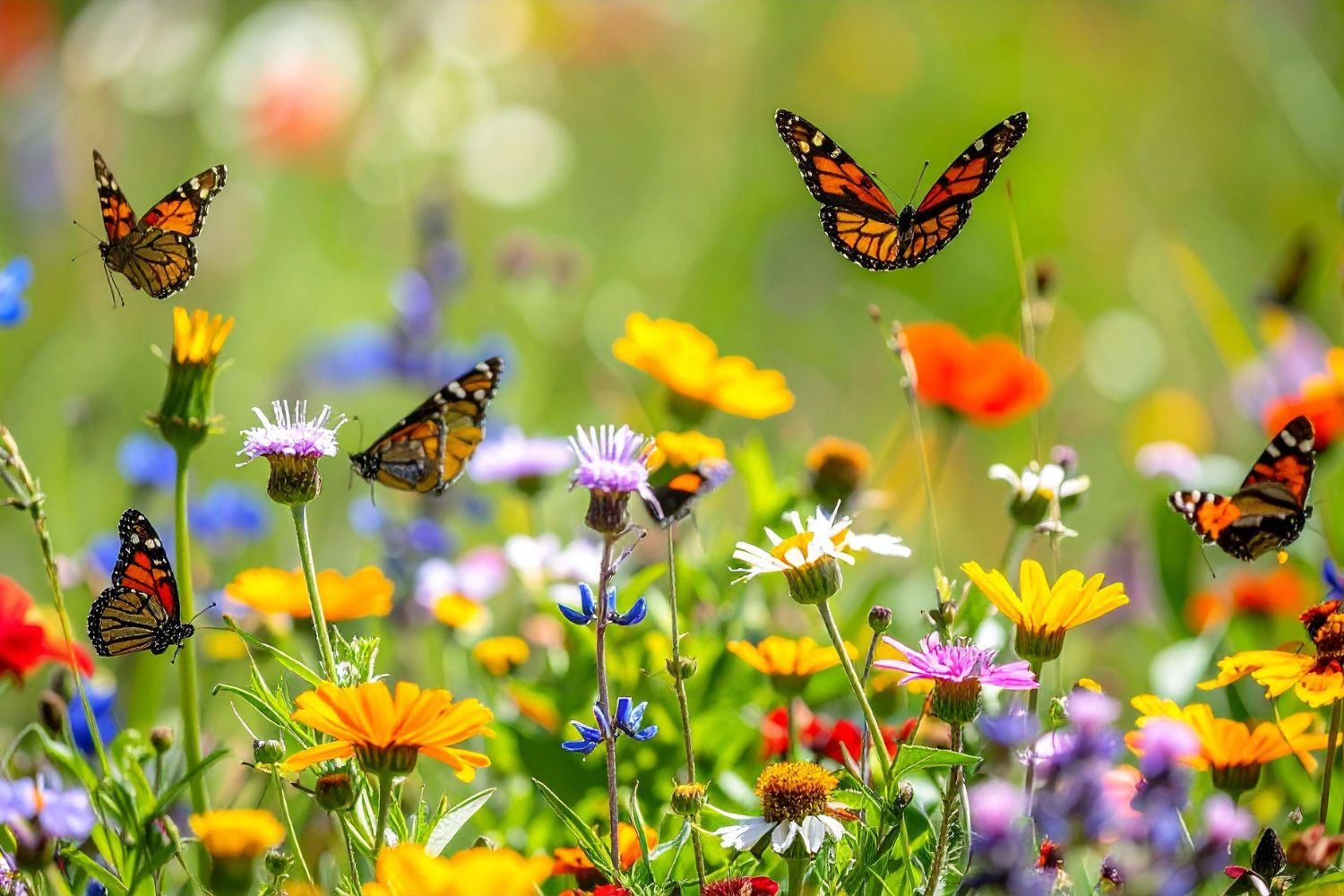 Blumenwiese mit Schmetterlingen